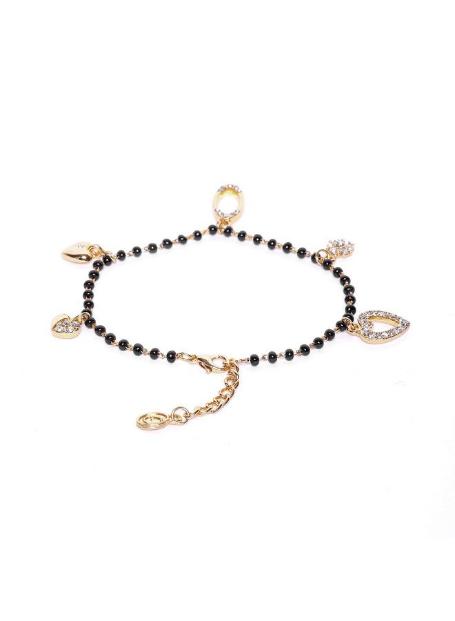 Estele 24kt Gold Plated Mangalsutra Bracelet for Women with 5 Exotic Charm Elements, One Size (101940 BR) - Image 3