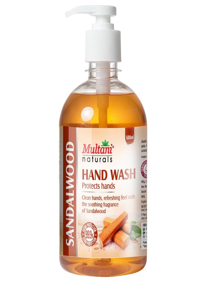 Multani Natural Sandalwood Hand Wash (500 ml) | Clean Hands, Refreshing Feel With The Soothing Fragrance Of Sandalwood with Natural Ingredients | 99.9% Germ Protection Liquid Hand Wash - Image 1
