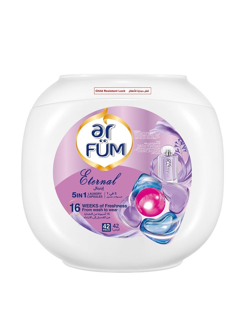 ar FUM ArFum PODS, 5-in-1 Laundry Detergent Capsules with German Formulated Laundry Pods and 16 Weeks of Long-Lasting Fragrance Capsules (Eternal, Amore, Lily), 3 X 42 Pods (126 Capsules) - Image 3