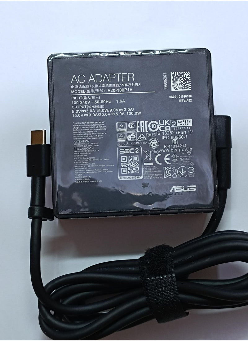 CS Asus 100W Type-C Cord Charger ROG Flow X13 GV301QH-XS98B A20-100P1A  - Image 3