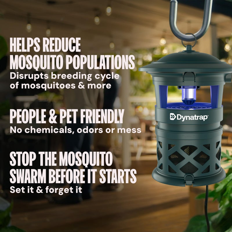 DynaTrap DT1130-GRSR 1/2 Acre Mosquito & Flying Insect Outdoor Trap and Killer â€“ Kills Mosquitoes, Flies, Wasps, Gnats, & Other Flying Insects - Bug Zapper Alternative â€“ Green - Image 4