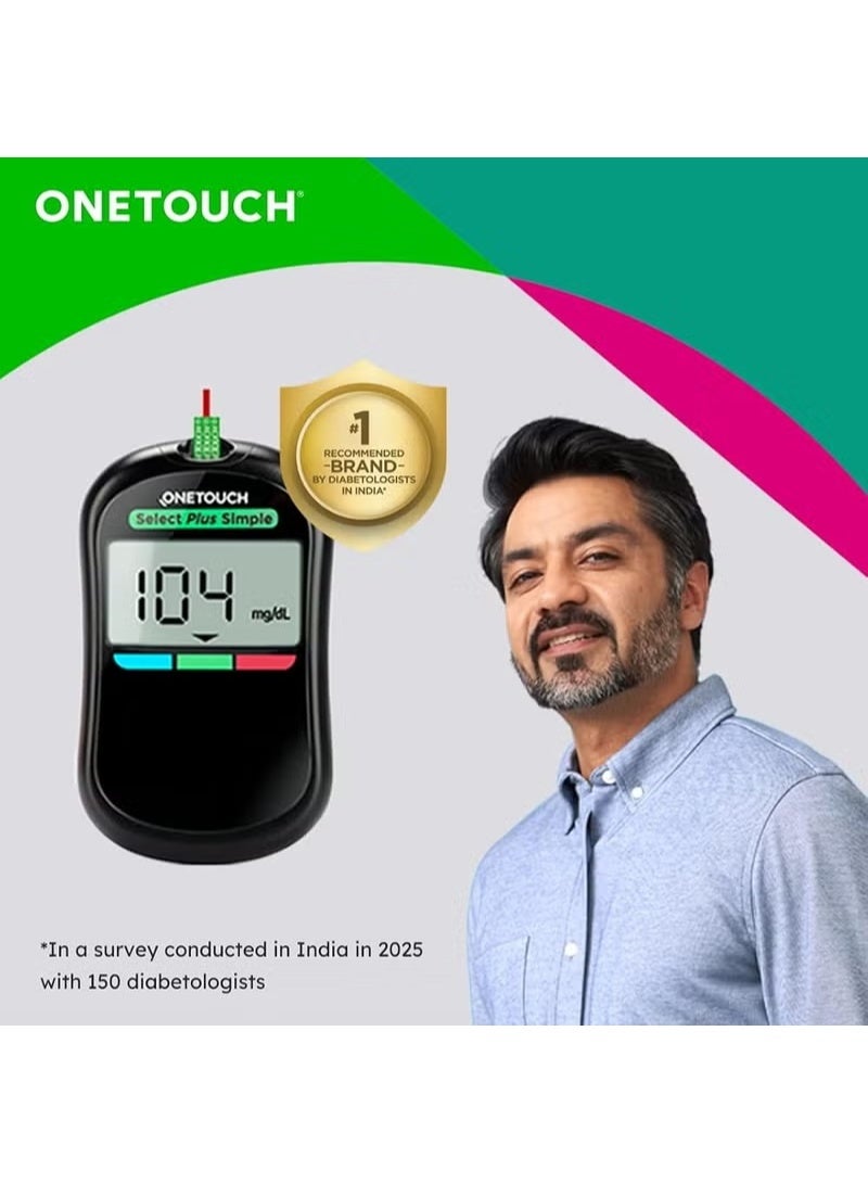 ون تاتش شرائط اختبار OneTouch Select Plus، عدد 50 شريطًا (عبوة تحتوي على 2 شرائط، لون أخضر) - Image 2