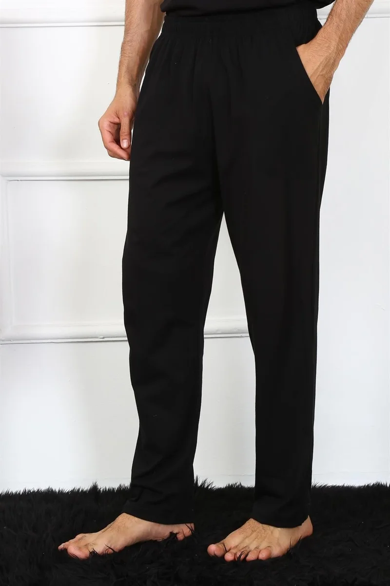 Akbeniz Men's Cotton Black Single Bottom Pajamas 27495