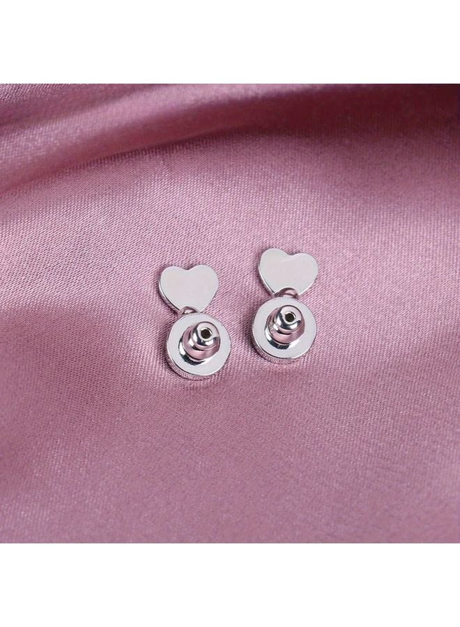 Golden Heart Locking Bullet Earring Backs 4pcs Support For Heavy Droopy Earrings - Image 5