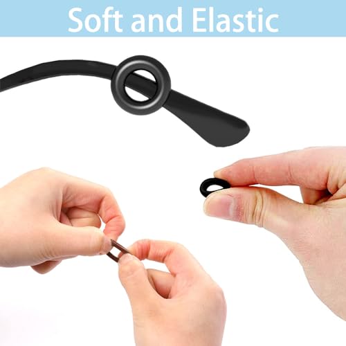 Fapiwen 10 Pairs Glasses Ear Grip, Silicone Anti Slip Eyeglass Holder Comfort Eyeglasses Ear Hooks Eyeglass Ear Grips Sleeve Holder For Spectacle sunglasses reading glasses Sport Eyewear (Black+Clear) - Image 3