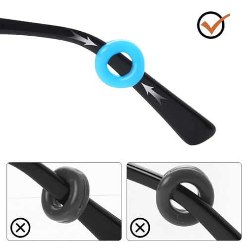 Fapiwen 10 Pairs Glasses Ear Grip, Silicone Anti Slip Eyeglass Holder Comfort Eyeglasses Ear Hooks Eyeglass Ear Grips Sleeve Holder For Spectacle sunglasses reading glasses Sport Eyewear (Black+Clear) - Image 5