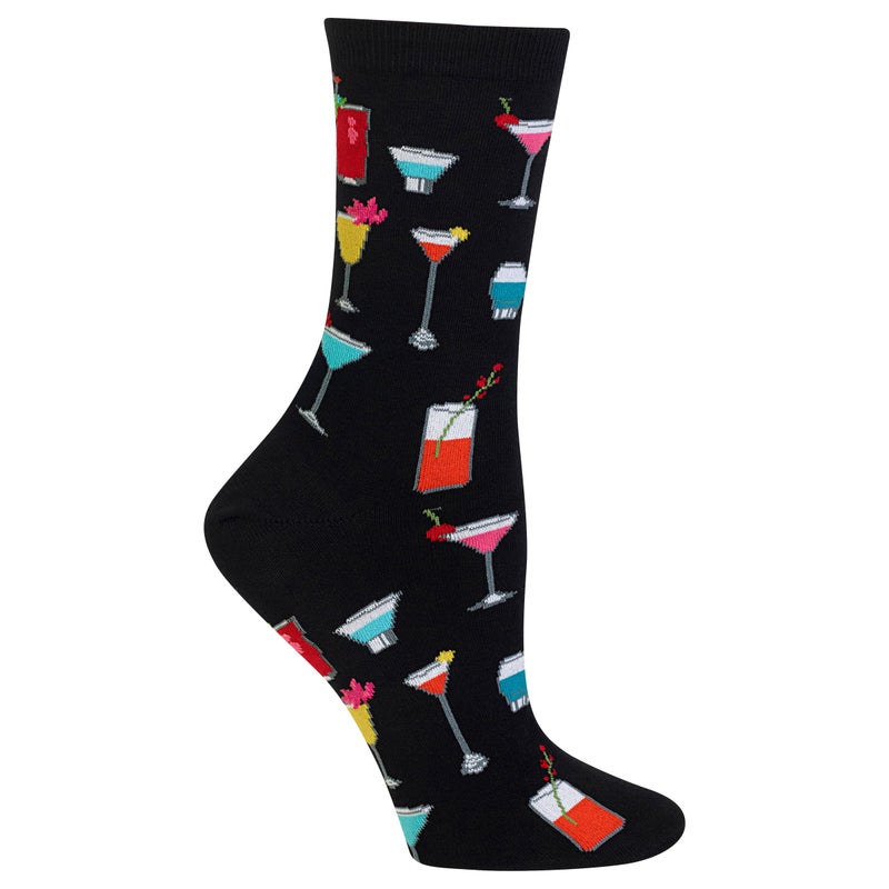 Hot Sox Women's Fun Drinks Crew Socks-1 Pair Pack-Happy Hour Cool & Funny Gifts, Cocktails (Black), Shoe Size: 4-10 - Image 5