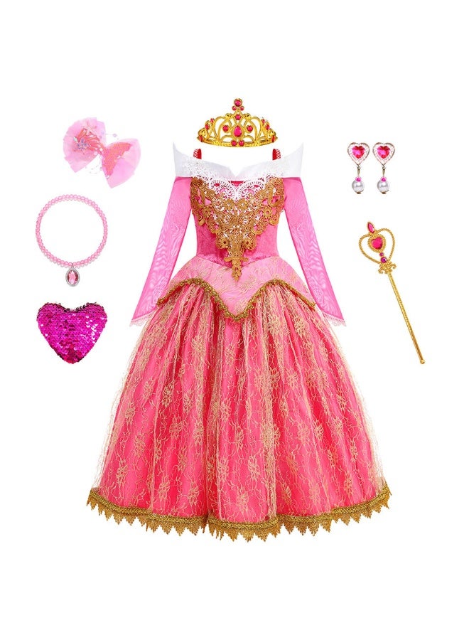 NIBEMINENT Sleeping Beauty Lace long-sleeved autumn and winter girl Elo dress Luxurious Sleeping Beauty Elo Princess Dress Chic lace - Image 1