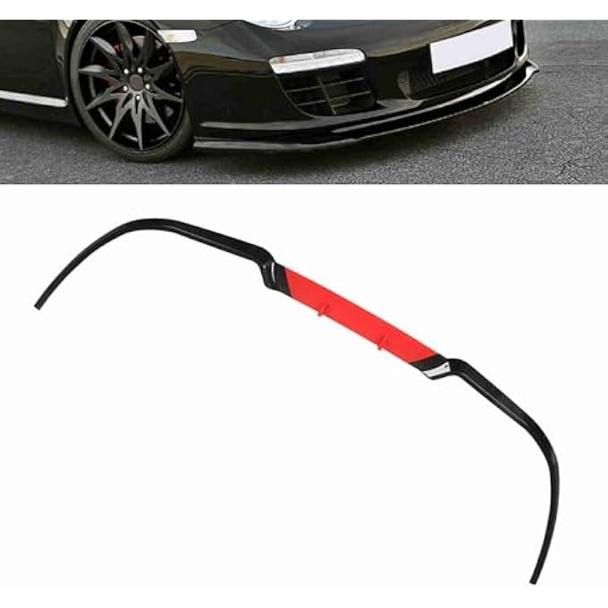TOPINCN Front Bumper Lip Impact Resistant Splitter Fit for Seat, Sporty Style for Lane Scratch Protection (Red) - Image 3