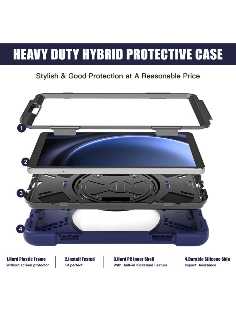 Rock Pow - Samsung Galaxy Tab A9 Case 8.7 Inch 2023 SM-X110/X115/X117 for Kids | Heavy Duty Shockproof Case with Rotating Stand Hand Strap for Galaxy Tab A9 Tablet 2023 - Image 1