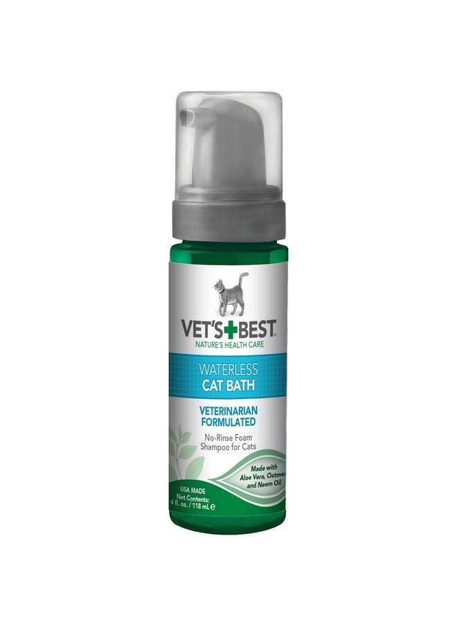 Vet's Best Vet's Best Waterless Cat Bath, No Rinse Waterless Dry Shampoo for Cats, Veterinarian Formulated Cat Shampoo, Kitten Shampoo, 4 oz  - Image 1