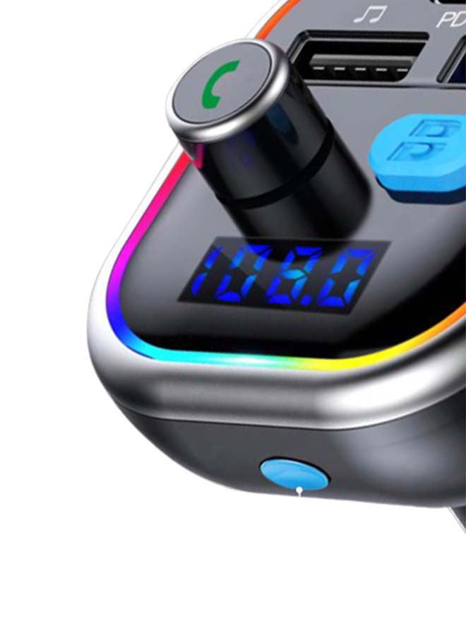 NIBEMINENT Bluetooth FM Transmitter Fast Car Charger Black - Image 4