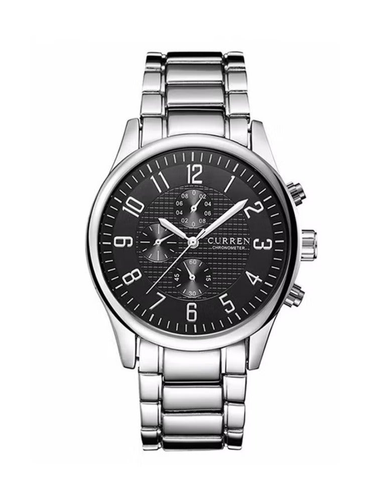 CURREN Men's Stainless Steel Chronograph Watch WT-CU-8046-B1 - 43 mm - Silver - Image 1