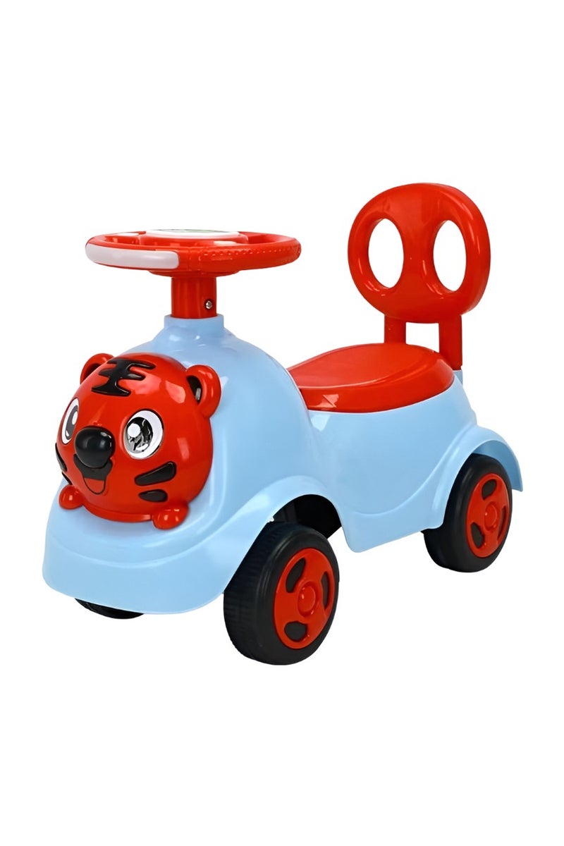 Red  Blue Tiger Ride-On Push Car for Toddlers – Fun Animal Toy Vehicle with Steering Wheel – Ages 1-3 - Image 1