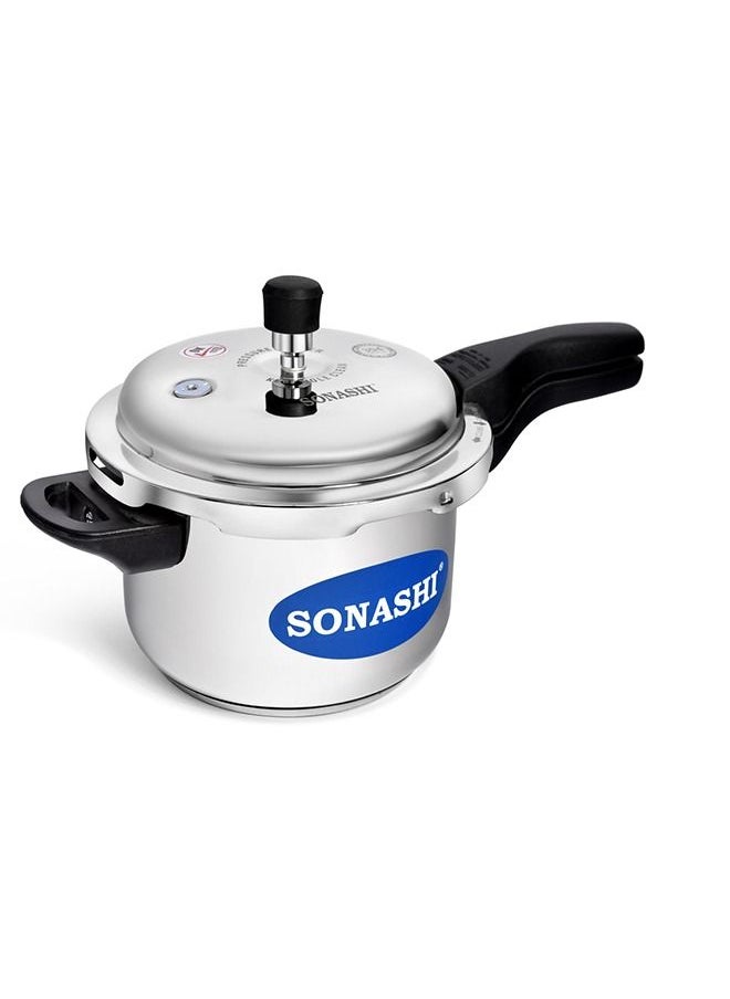 SONASHI 3L Pressure Cooker  Heavy Base With Stainless Steel Body  Extra Strong Lugs with Strong and Sturdy Handle  Flexible Both on Gas Stove and Induction Stove  Kitchen Appliance SPC-330SS  - Image 2