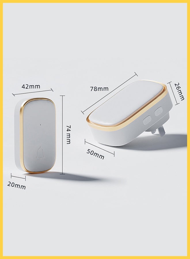 CHOWROAD New golden edge Waterproof Wireless Doorbell with UK Plug, LED Flash,  1000 Feet Range, 38 Sounds and 4 Levels of Volume, Cordless Doorbell for Home, Office, Apartment, Hotel, Warehouse and Anti-Theft - Image 4