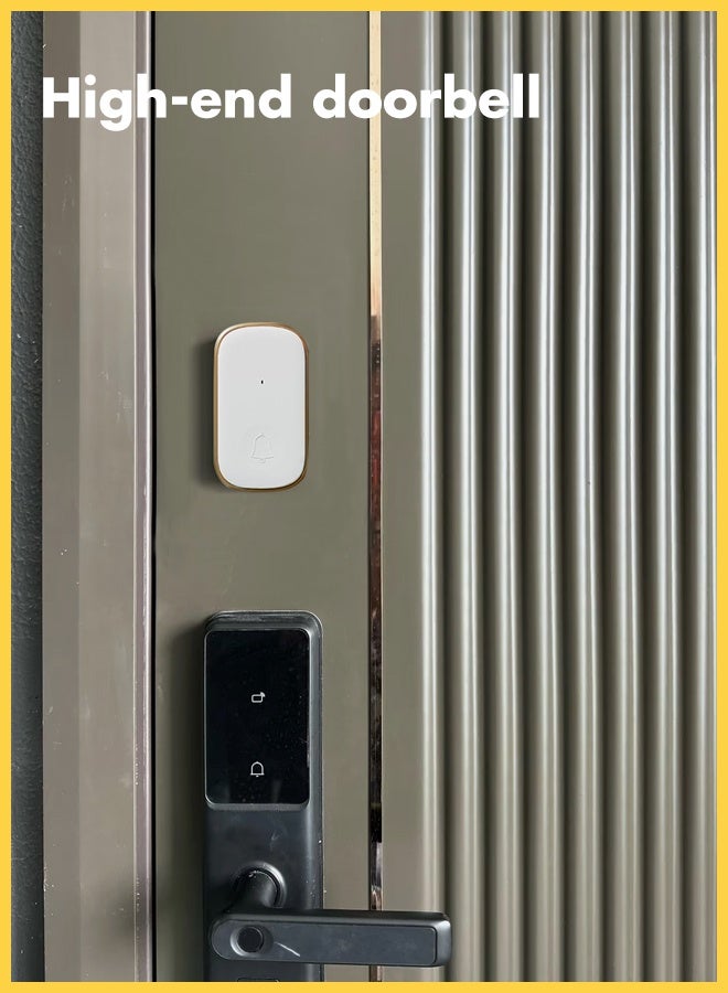 CHOWROAD New golden edge Waterproof Wireless Doorbell with UK Plug, LED Flash,  1000 Feet Range, 38 Sounds and 4 Levels of Volume, Cordless Doorbell for Home, Office, Apartment, Hotel, Warehouse and Anti-Theft - Image 3