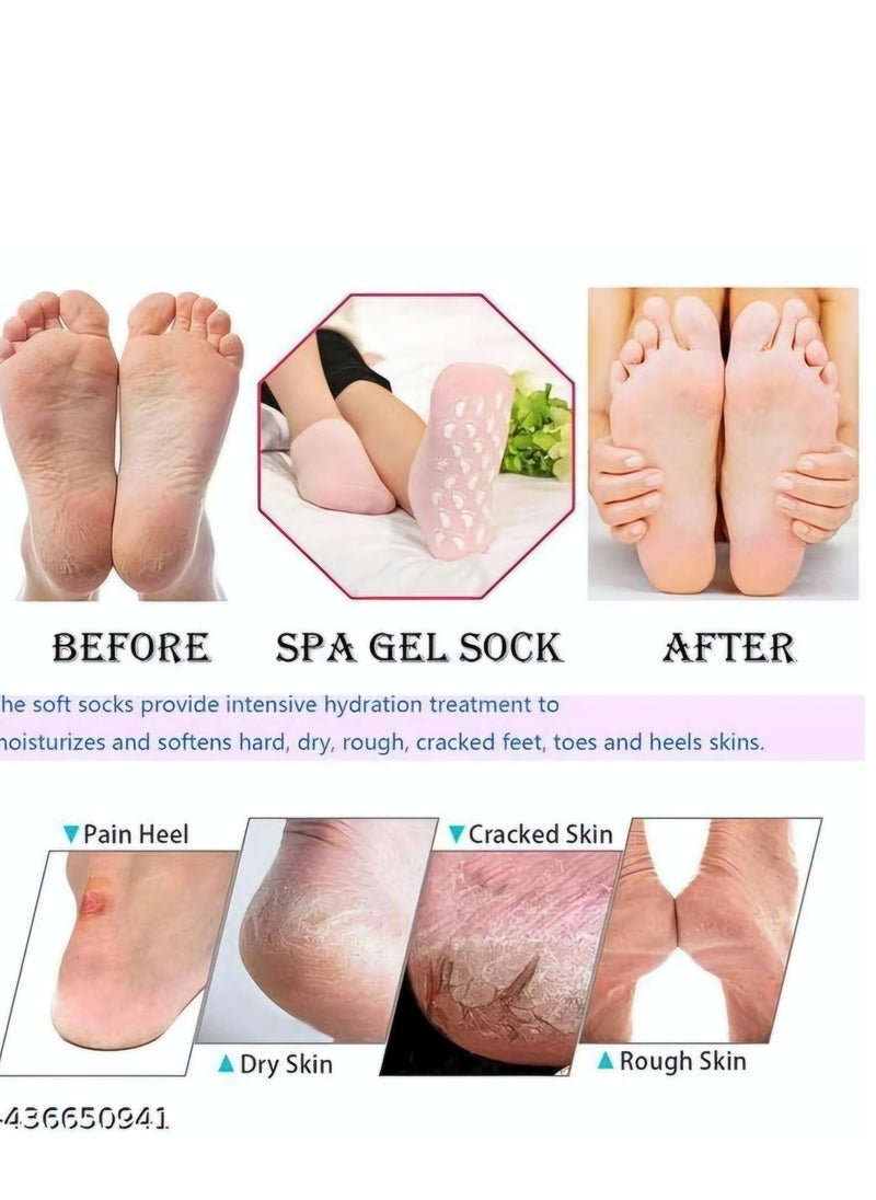Generic 1 Pair Foot Care Spa Moisturizing Gel Socks Exfoliating Dry Cracked Soft Skin Sock Pedicure Hard Heel Skin Protector Repairing  - Image 3