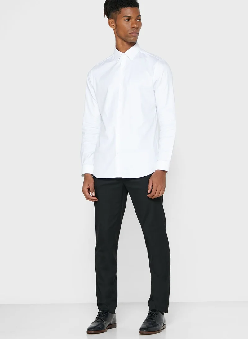 RIVER ISLAND Herringbone Slim Fit Trousers