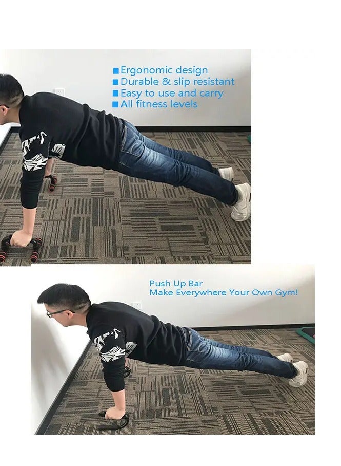 GULFLINK Portable Fitness Equipment Push-up Stand Bar Orange/Black - Image 3