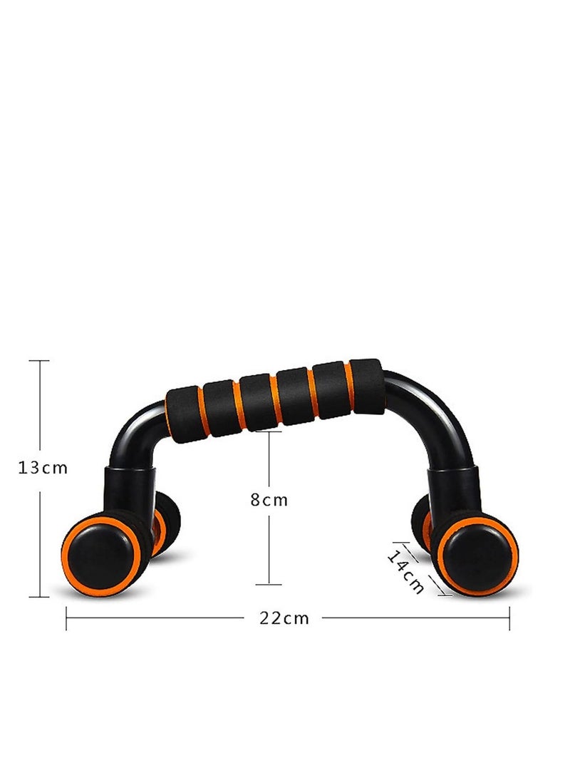 GULFLINK Portable Fitness Equipment Push-up Stand Bar Orange/Black - Image 2