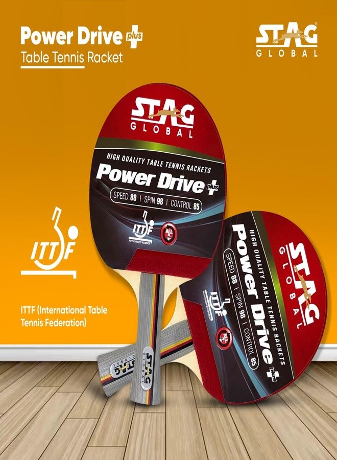 STAG GLOBAL Power Drive Plus Table Tennis Racket | Lightweight 174g | Intermediate ITTF Approved TT Racket for All Skill Levels - Image 5