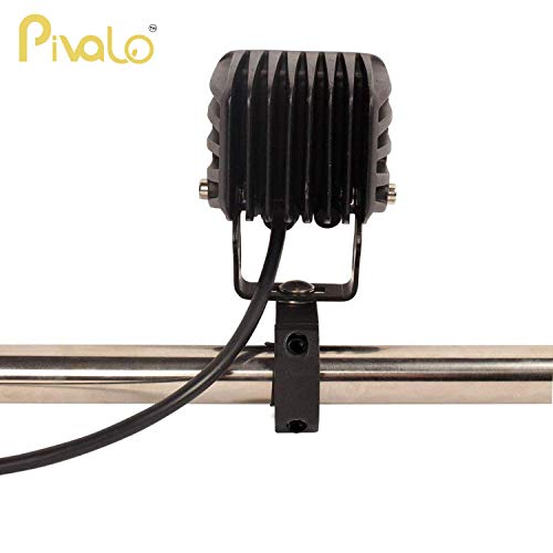 Pivalo PVLLMB2 Universal Fog Light Horizontal Bar Clamp Mounting Brackets Kit with Rubber Insert for Car, Motorcycle, Jeep, SUV and Off Road Vehicles (1 Pair) - Image 2