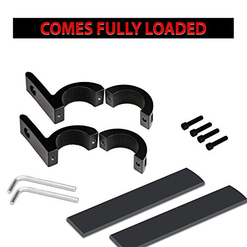 Pivalo PVLLMB2 Universal Fog Light Horizontal Bar Clamp Mounting Brackets Kit with Rubber Insert for Car, Motorcycle, Jeep, SUV and Off Road Vehicles (1 Pair) - Image 4