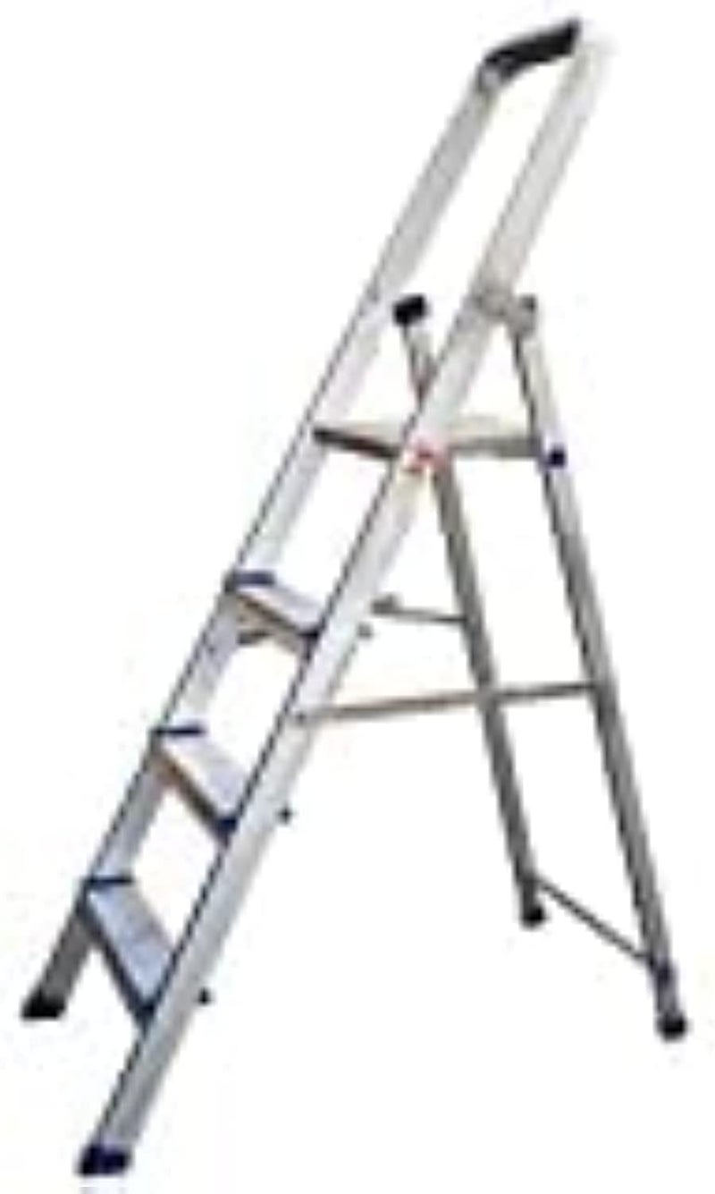 AQ AQSON سلم ألمنيوم AQSON 4 خطوات مع منصة مضادة للانزلاق - Image 1