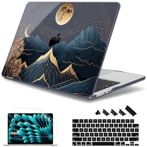 May Chen for M5 MacBook Air 13.6 Inch Case 2026 2025 2024-2022 Release M5 A3449 M4 A3240 M3 A3113 M2 A2681, Plastic Hard Shell Case for MacBook Air 13.6" with Retina Display, Starry Mountain - Image 1