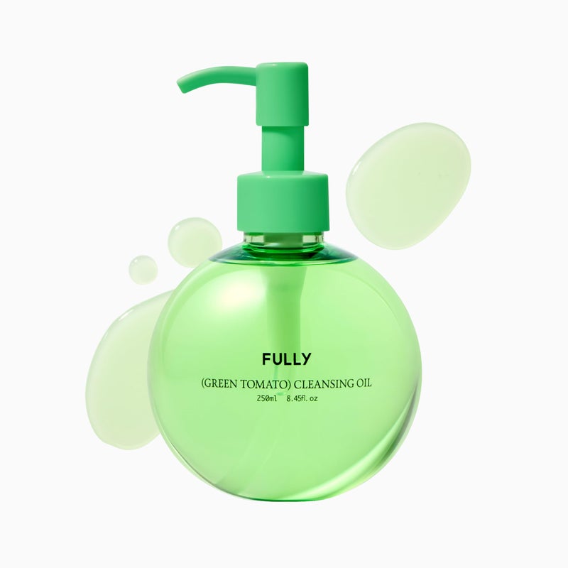 FULLY Green Tomato Pore Cleansing Oil, Daily Oil Cleanser with BHA & Green Tomato for Makeup Removal, Sebum Control, Blackhead Removal for Sensitive Skin, Vegan Korean Skincare, 8.45 fl.oz - Image 1