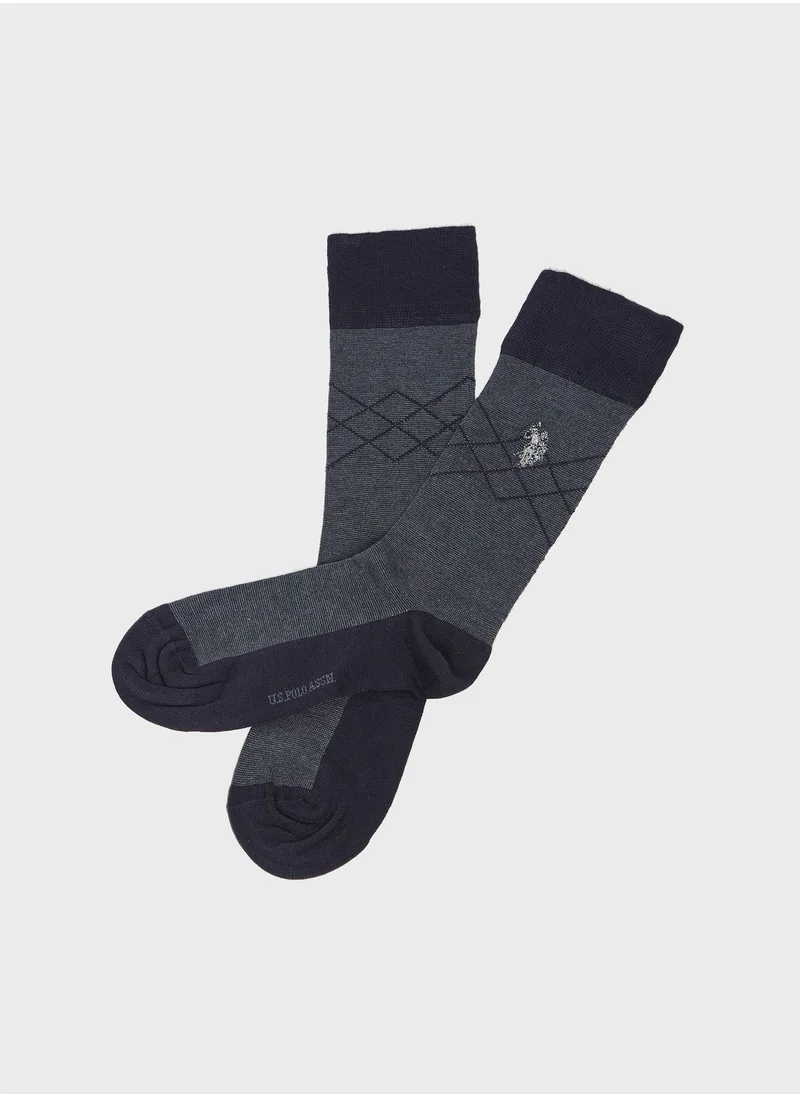 U.S. Polo Assn. Logo Print Crew Socks