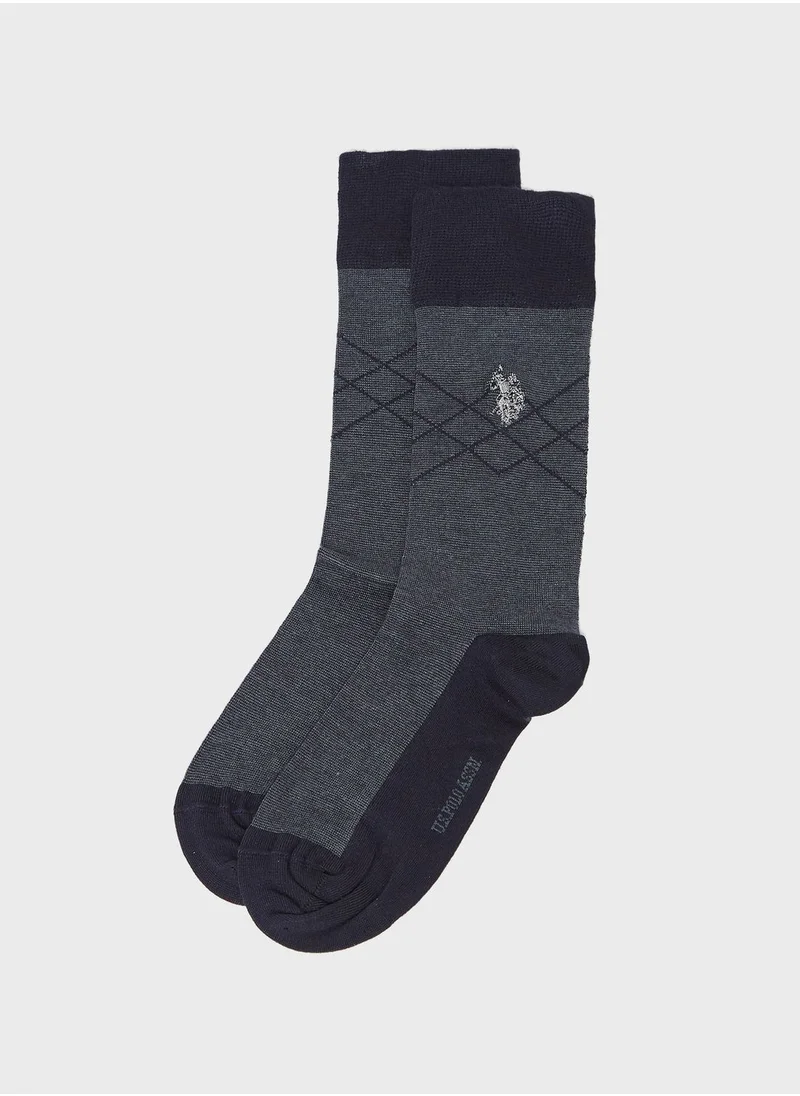 U.S. Polo Assn. Logo Print Crew Socks