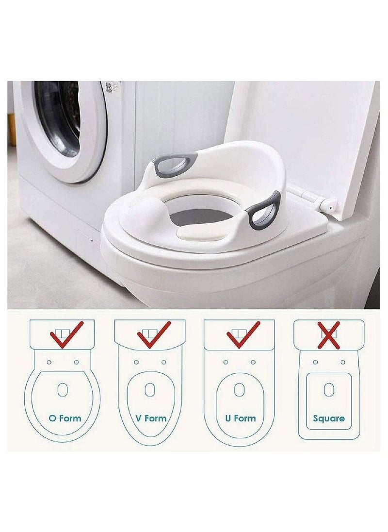 Delfino - Babyclub Potty Training Toilet Seat for Kids Toddlers Boys Girls Toilet Trainer Ring with Handle with Backrest Red - Image 1
