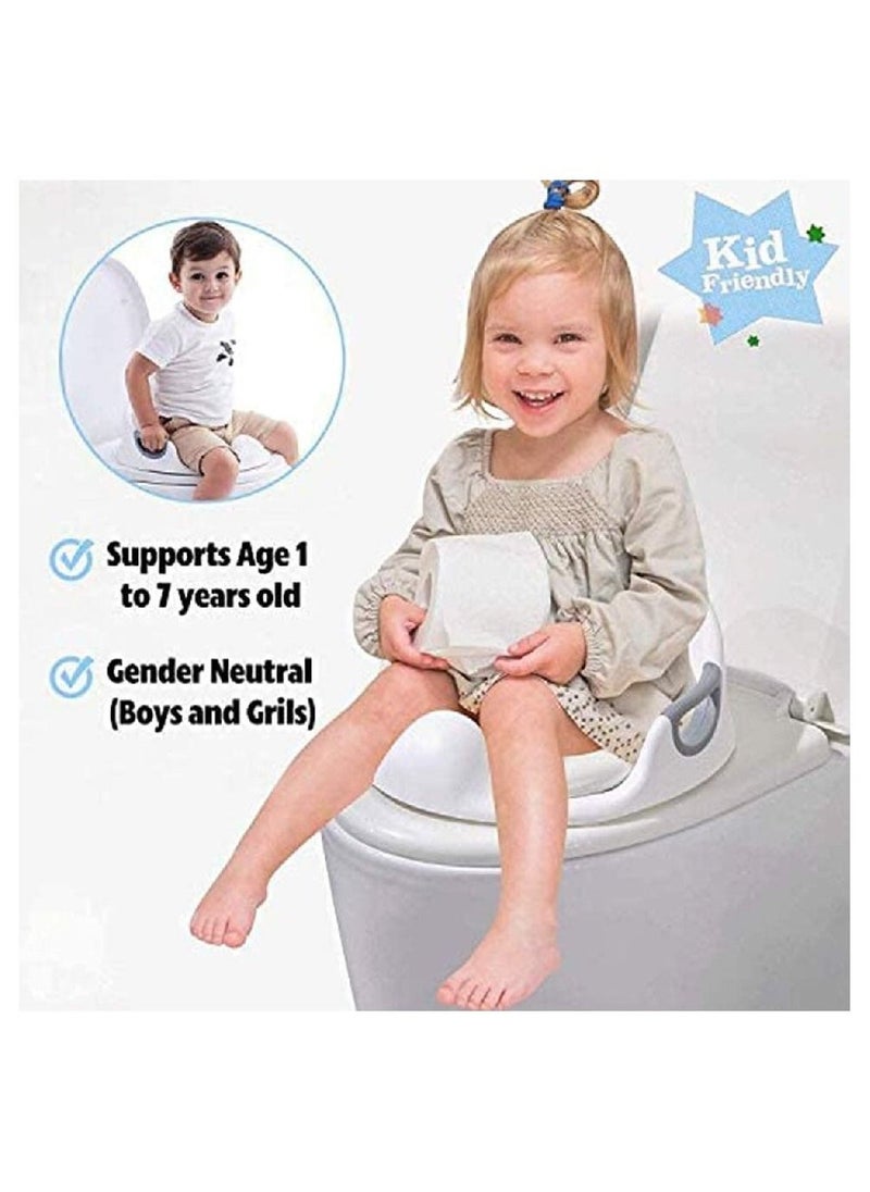 Delfino - Babyclub Potty Training Toilet Seat for Kids Toddlers Boys Girls Toilet Trainer Ring with Handle with Backrest Red - Image 1