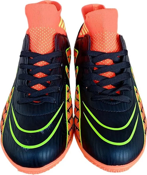 Liger Socked Ankle High Top Football Boots Black - Orange
