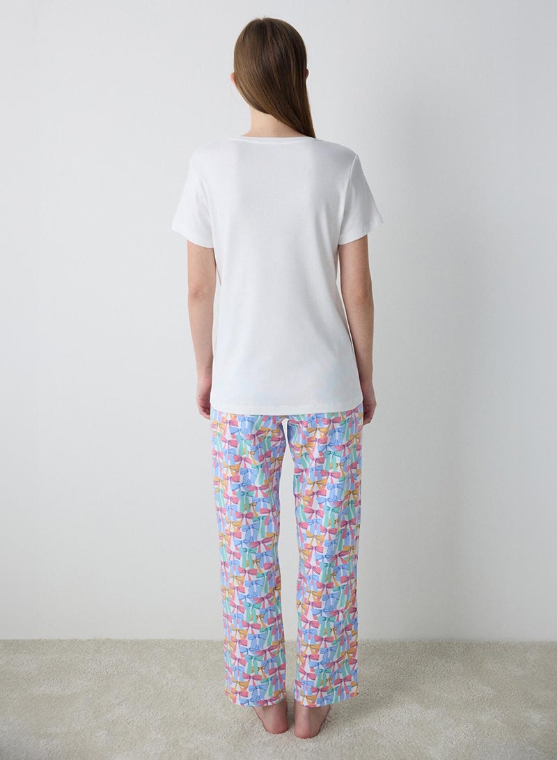 بنتي طقم بيجامة بفيونكات ملونة - Image 5