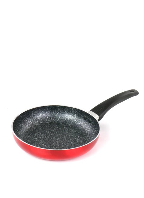 Variety of Sizes | High-Quality Nonstick Fry Pan with Soft Handle | Suitable for Induction Cookers, Ovens, and Gas Stoves - Red/Black