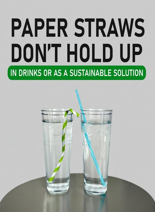 ECOZ Biodegradable Plastic Straws | 6 mm, 100 Count | Eco-Friendly Compostable Sustainable Disposable Drinking Straws | Cocktail Cold Drink Juice White Straws - Image 5