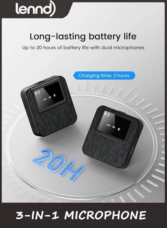 LENND 3-in-1 Professional Mini Microphone for iPhone, Android, Camera – 328ft Range, 20H Battery, Wireless Microphones, Noise Canceling for Recording, Live Streaming, YouTube, TikTok - Image 4