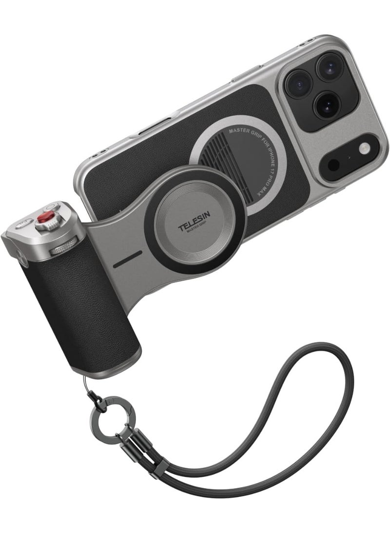 تيليسن مجموعة TELESIN Master Grip لهاتف iPhone 17 Pro Max – مقبض تصوير مغناطيسي مع غطاء تبريد من الجرافين ومقبض على طراز DSLR وتحكم مخصص واتصال آمن بتقنية MagSafe - Image 1