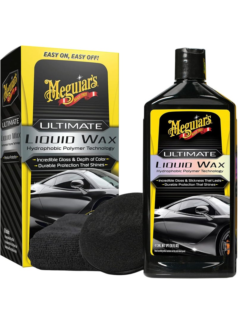 ميجوايرز ألتيميت شمع سائل G210516 (طقم) – شمع حماية صناعي للطلاء مع إسفنجة تطبيق ومنشفة مايكروفايبر – لمعان عميق وحماية طويلة الأمد – 473 مل - Image 1