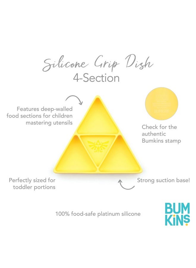 BUMKiNs - Toddler And Baby Suction Plate, Silicone Grip Dish, Babies And Kids, Baby Led Weaning, Children Feeding Supplies, Non Skid Sticky Bottom, Platinum Silicone, Ages 6 Months Up, Nintendo Zelda - Image 1