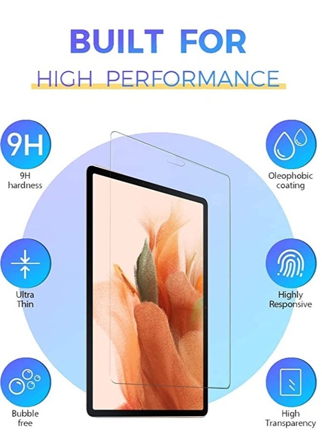 DUSALA Screen Protector for Samsung Galaxy Tab S9 Plus/S8 Plus/S7 Plus/S7 FE 12.4 inch Anti Scratch Bubble Free 9H Hardness HD Tempered Glass - Image 3