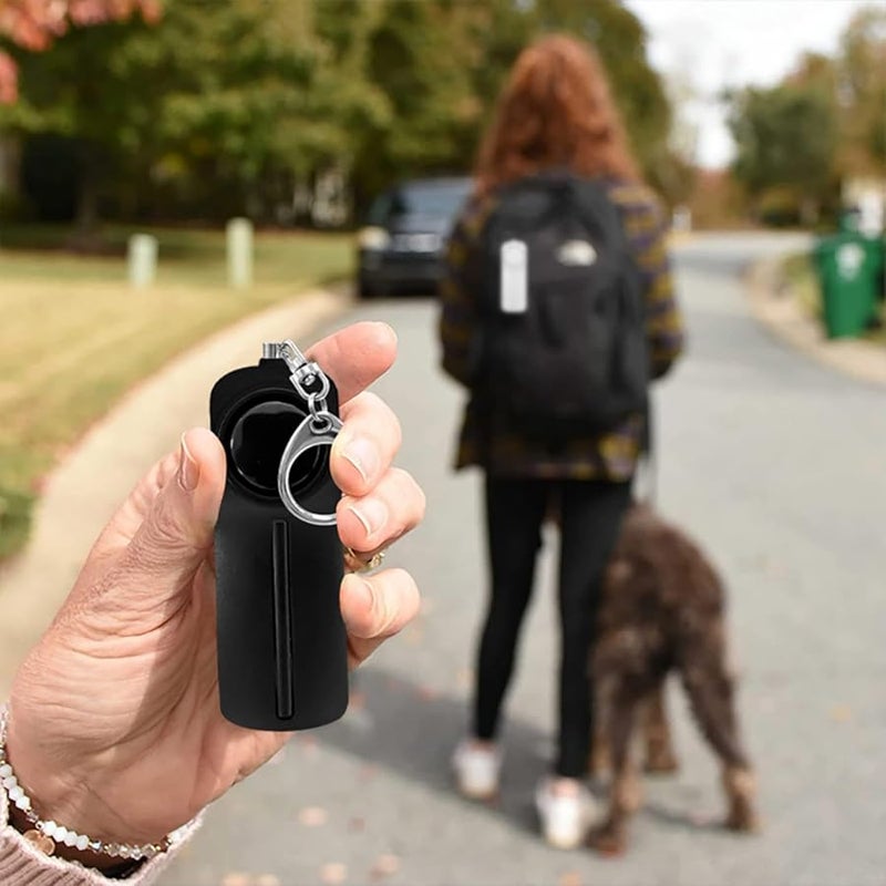 سلسلة مفاتيح سوداء للنساء مع إنذار 130 ديسيبل جهاز تنبيه أمني شخصي عالي الصوت - Image 3