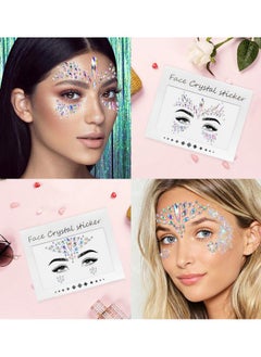 iMethod iMethod Face Jewels - Face Gems, Mermaid Face Jewels Stick On, Rave Accessories for Festival Holiday Costumes & Makeup, 6 Pcs, multicolored  - Image 3