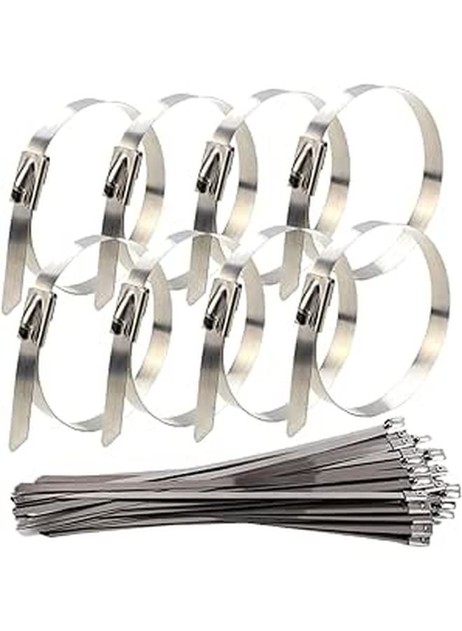 Stainless Steel Heavy Duty Metal Zip Ties 100pcs for Outdoor Cable Organizing Home Office Garage Industrial