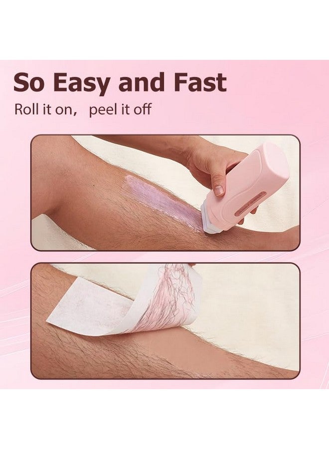 waxfans Roll On Wax Kit, Waxing Kit For Women And Men, Wax Roller Waxing Kit For All Skin Types, Roll On Waxing Kit For Hair Removal, With Honey And Rose Wax Cartridges & 50 Pcs Wax Strips - Image 3