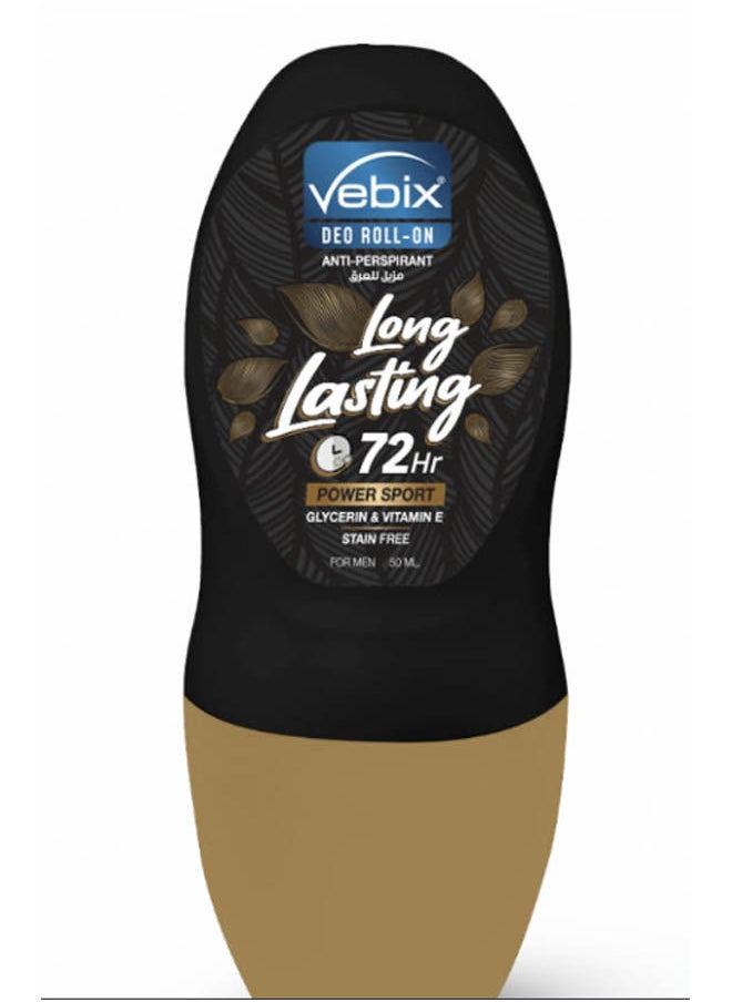 Vebix - Deodorant Roll On Long Lasting 72 Hr Power Sport - Image 1