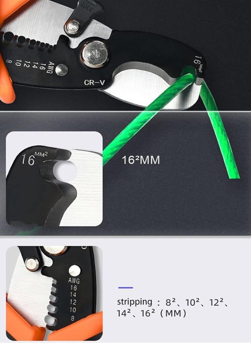 GGOOT Pliers,Crimping Pliers Wire and Cable Cutters 8 Inch Cable Stripper Wire Cutter Hardware Tools Professional Pince Electricien Stripping Plier Alicate Multifuncional  - Image 5